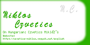 miklos czvetics business card